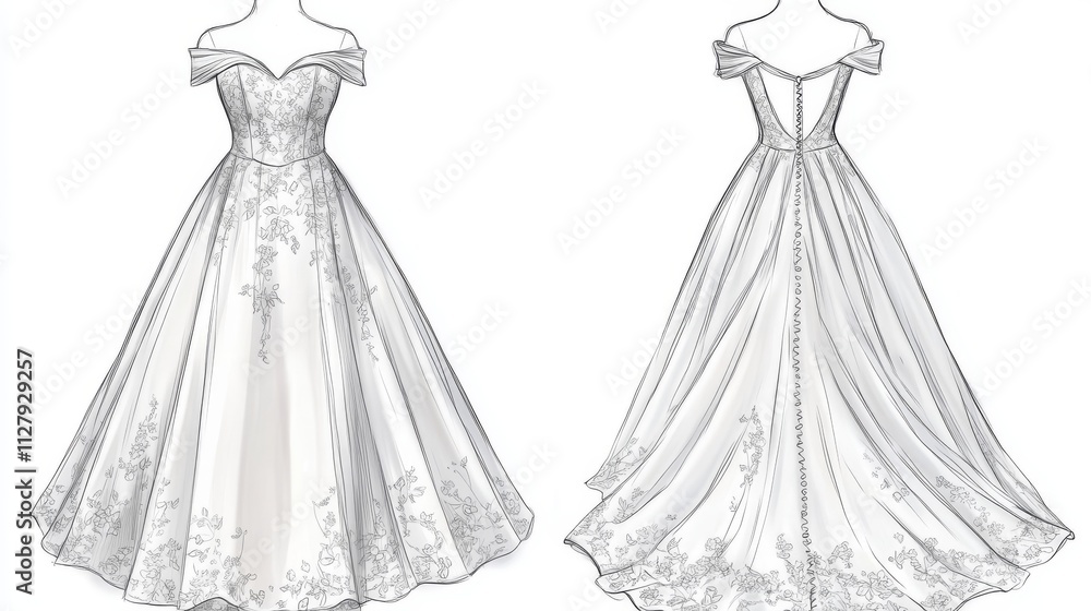 Ultra detailed, photorealistic fashion design sketch of a feminine wrap dress with an asymmetrical hem Ultra detailed, photorealistic fashion design sketch of a feminine wrap dress with an asymmetrical hem