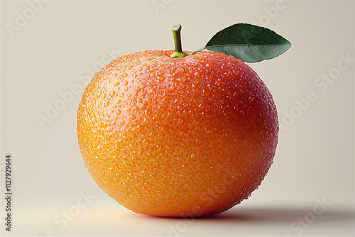 A minimalist image of a single fresh orange s photo