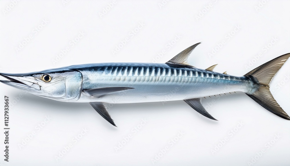 Close-up of a whole, fresh fish against a white background. Close-up of a whole, fresh fish against a white background.