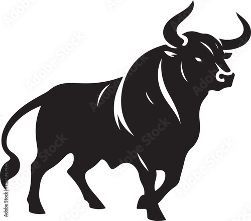  Bulls  horns silhouette vector art with white background, Bulls vector illustration design