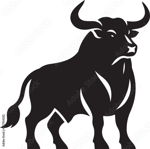  Bulls  horns silhouette vector art with white background, Bulls vector illustration design
