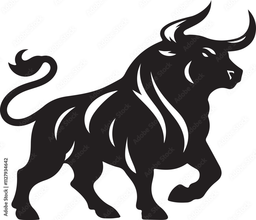 Bulls horns silhouette vector art with white background, Bulls vector illustration design Bulls horns silhouette vector art with white background, Bulls vector illustration design