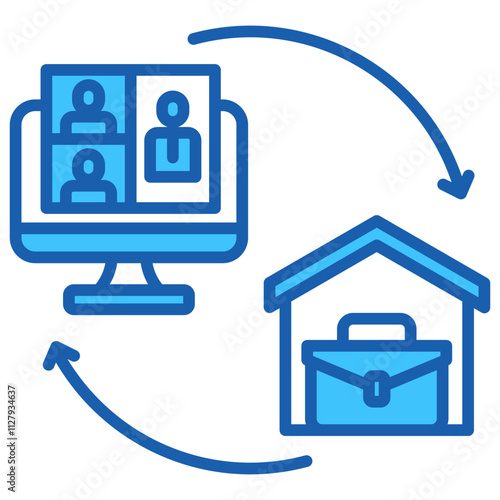 Hybrid Work Icon