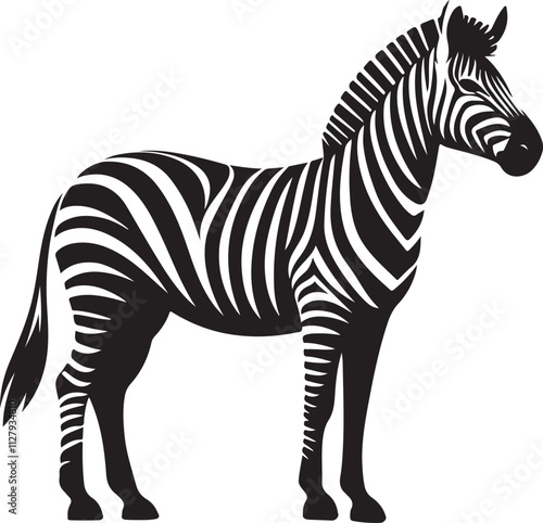 Zebra Vector, Zebra silhouette vector illustration, Zebra isolated vector icon photo