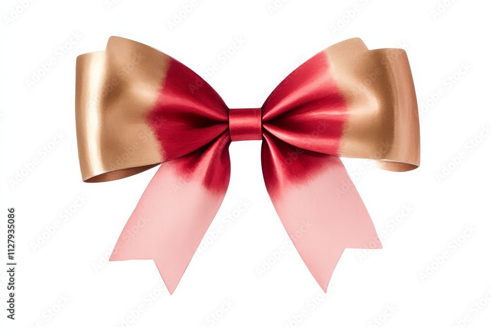 A beautifully crafted bow featuring shades of gold and red, perfect for gift wrapping or decorative purposes. A beautifully crafted bow featuring shades of gold and red, perfect for gift wrapping or decorative purposes.