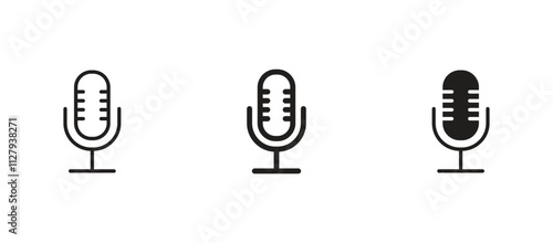 Microphone Icons set vector.