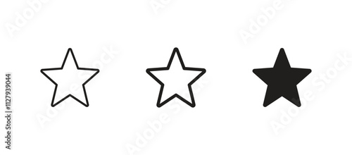 Star Icon set. favourite star symbol icon	