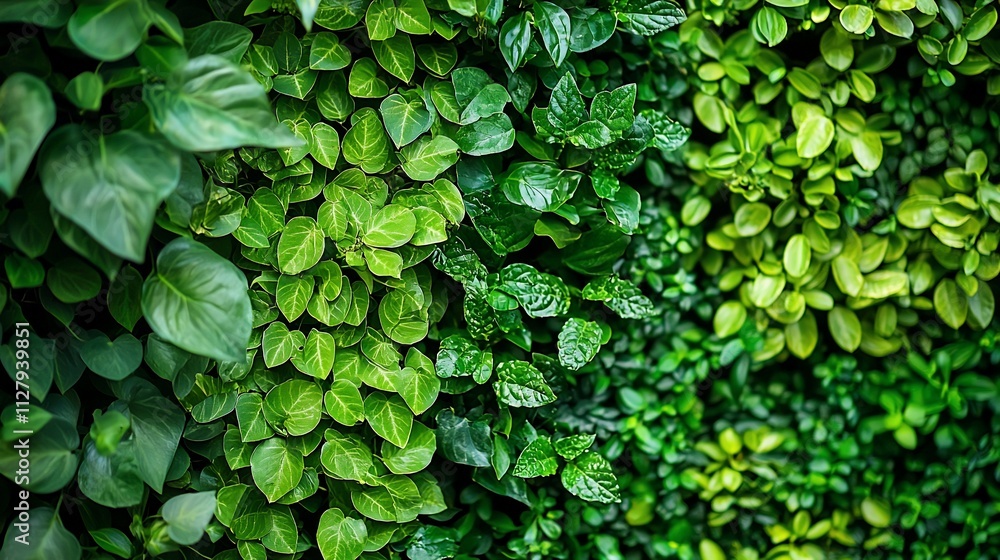 Lush green vertical garden wall. Lush green vertical garden wall.