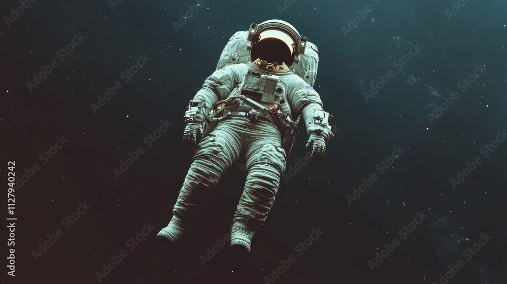 Fototapeta premium extremely realistic astronaut floating in space.