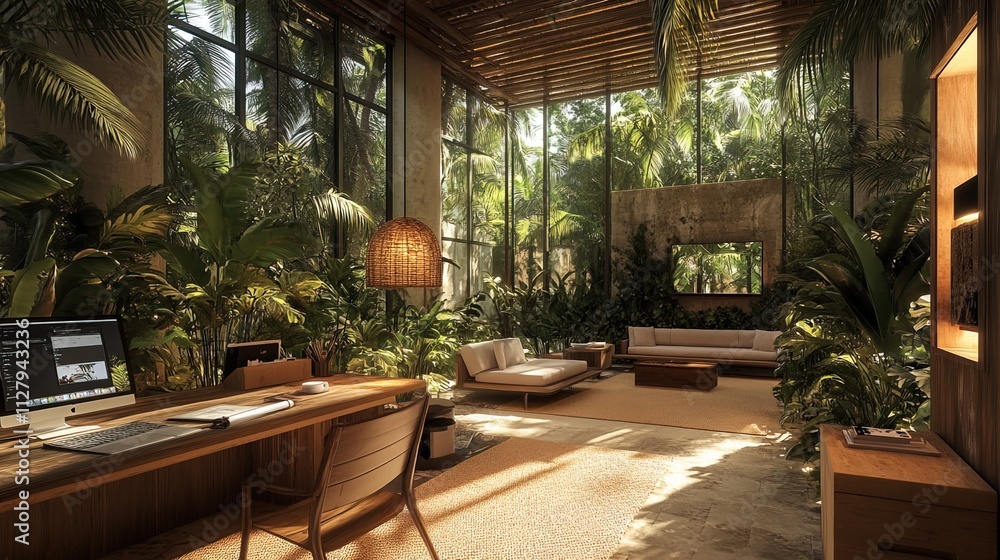 Remote co-working space for digital nomads in a tropical setting Remote co-working space for digital nomads in a tropical setting