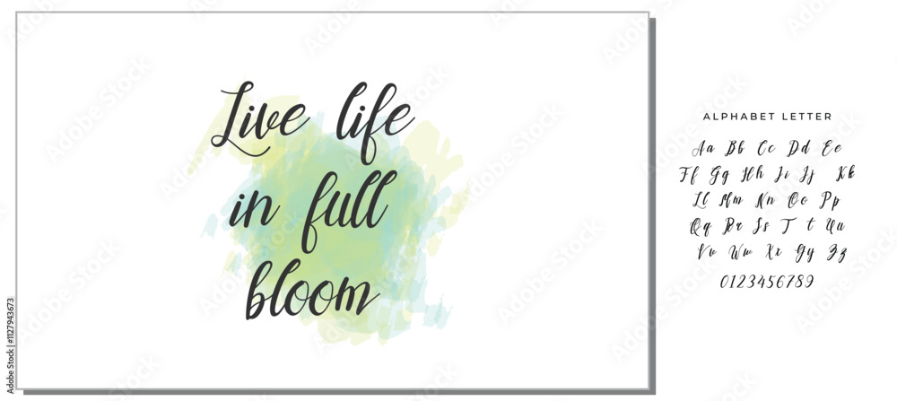 Fototapeta premium Hand drawn holiday lettering. Ink illustration. Modern brush calligraphy. Isolated on white background. Live life in full bloom.