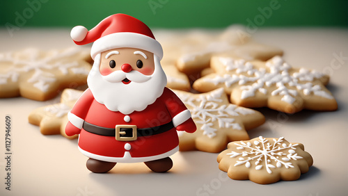 christmas cookies and santa claus