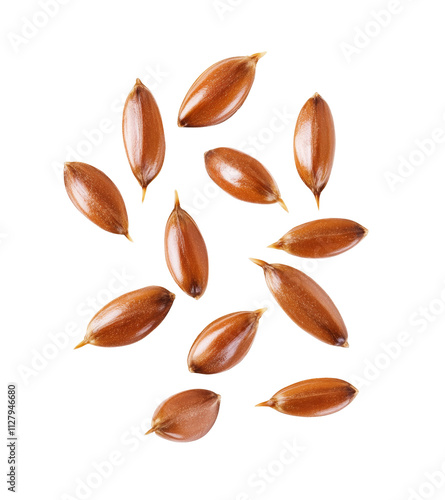 High-Quality PNG flax seeds Isolated on White Background – High Resolution