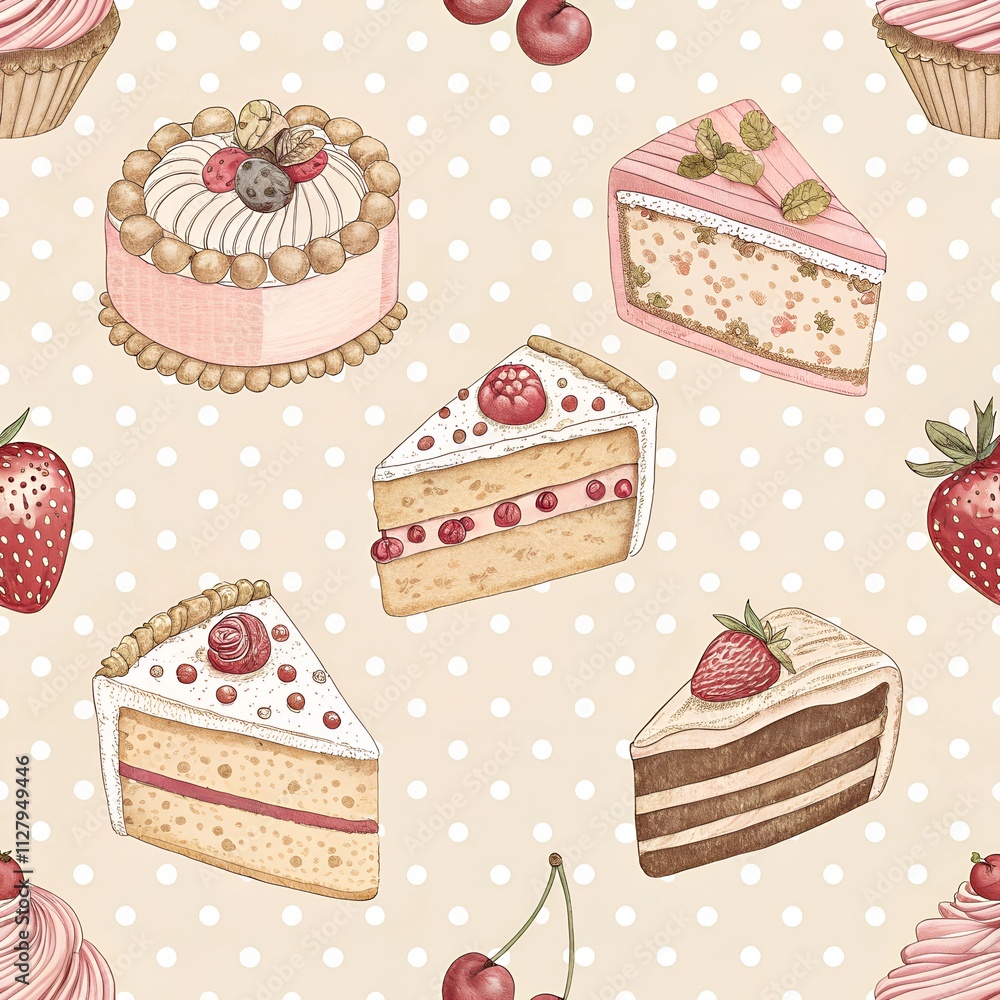 seamless pattern with cupcakes seamless pattern with cupcakes