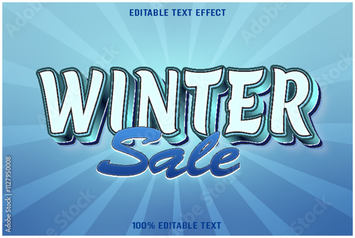 Winter Sale editable text effect 3d emboss modern style