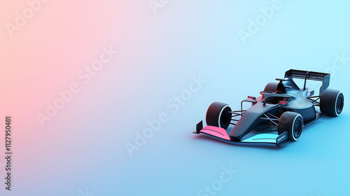Black Formula 1 Race Car in...