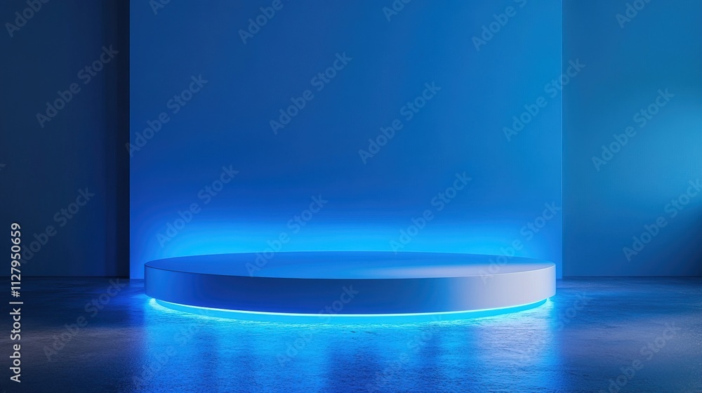 Abstract blue gradient light on smooth surface