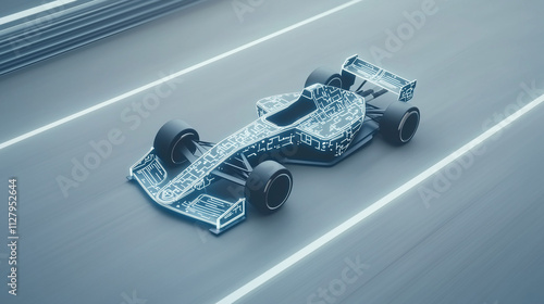 Formula One Race Car on Tra...