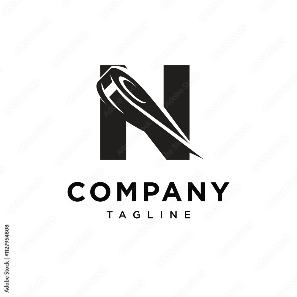 Letter N Ice Hockey Logo Icon Vector Letter N Ice Hockey Logo Icon Vector