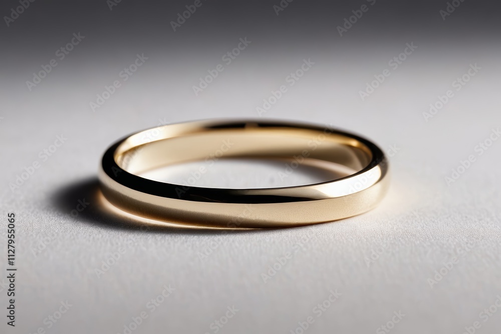 there is a gold ring on a white surface there is a gold ring on a white surface