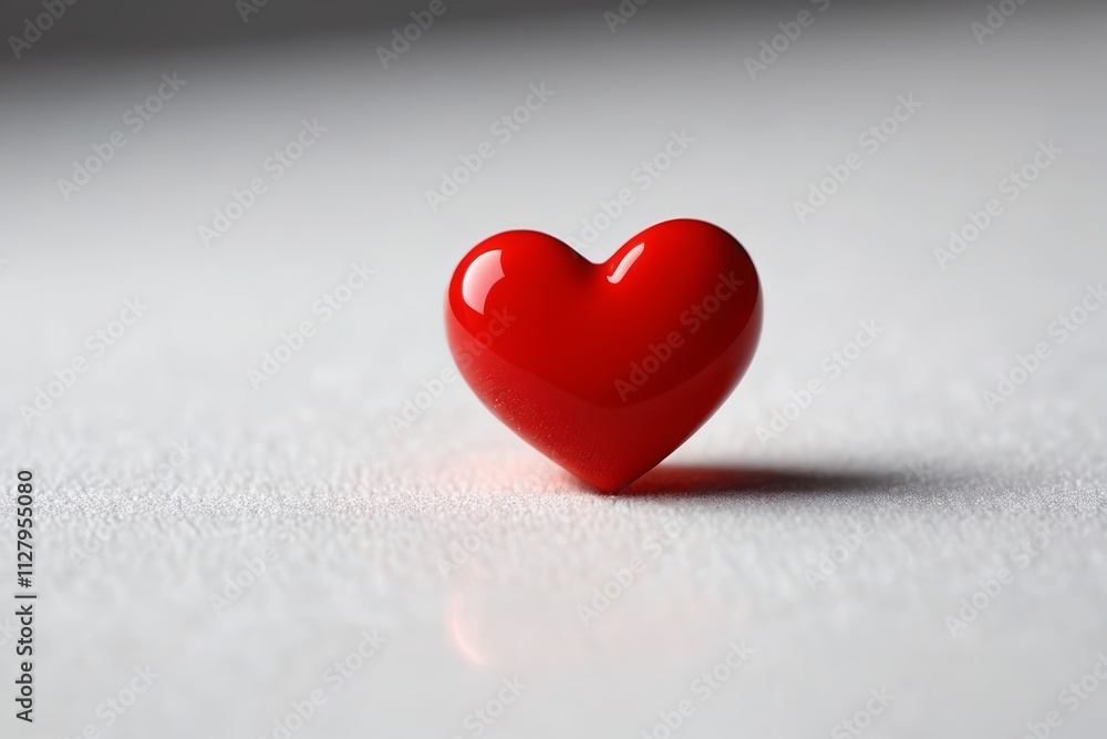 there is a red heart on a white surface with a shadow there is a red heart on a white surface with a shadow