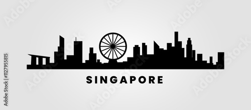 Vector Illustration of the Singapore Skyline