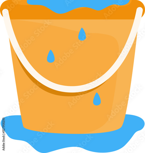 Illustration of a Bucket Filled with Water