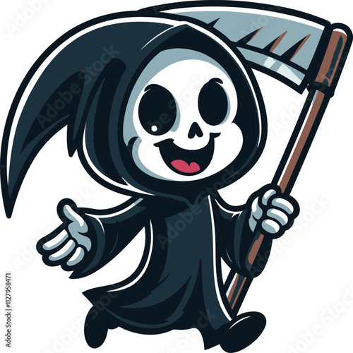 Coloring grim reaper vector, grim reaper vector illustration design