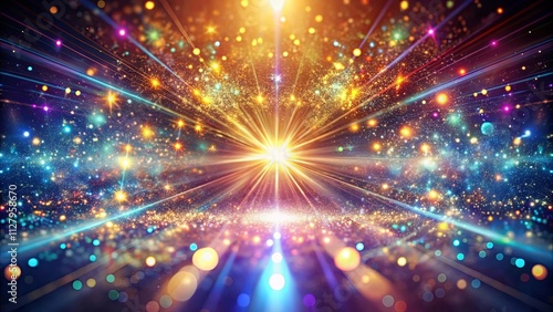 Abstract Festive Burst of Light and Sparkle, Illuminating a Glittering Galaxy