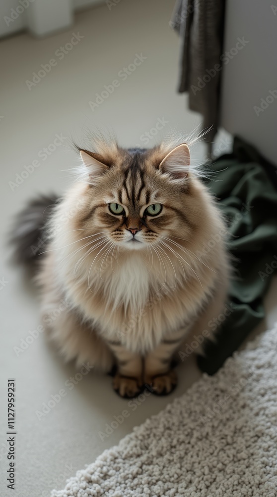 Fototapeta premium Cute Persian cat with a fluffy coat and big eyes