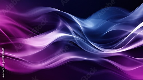 Wallpaper Mural Abstract flowing purple and blue smoke wave design. Torontodigital.ca