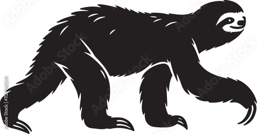 Sloth silhouette vector, Sloth line art vector illustration