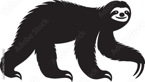 Sloth silhouette vector, Sloth line art vector illustration