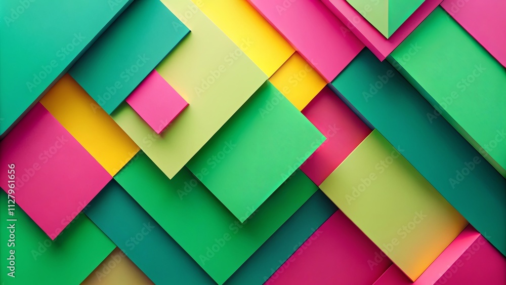 Abstract Geometric Pattern of Vividly Colored Squares and Rectangles Abstract Geometric Pattern of Vividly Colored Squares and Rectangles