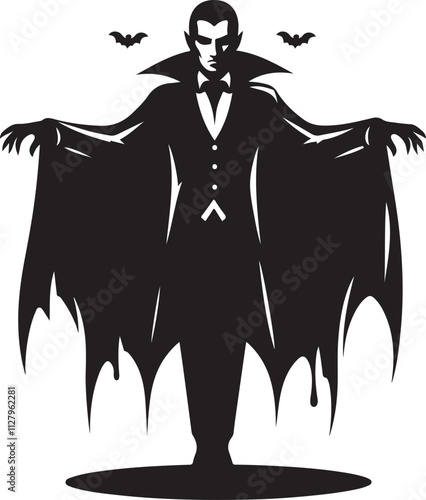 Vampire silhouette vector art, Vampire vector illustration