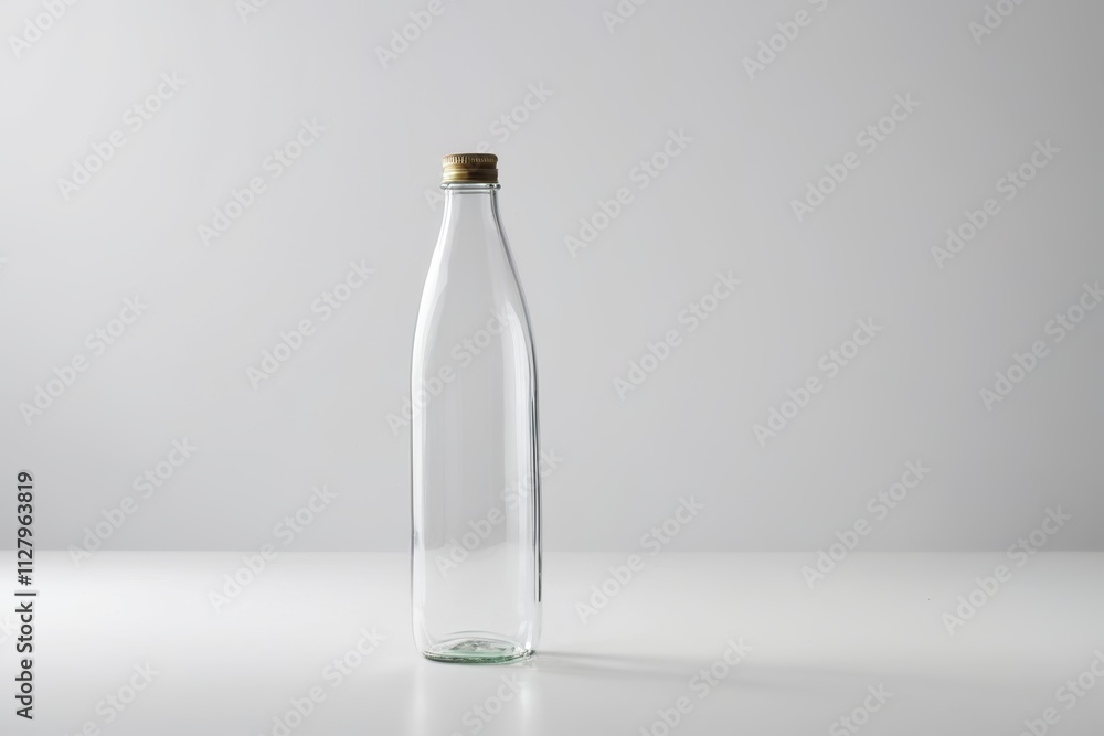 a close up of a clear bottle with a gold cap a close up of a clear bottle with a gold cap