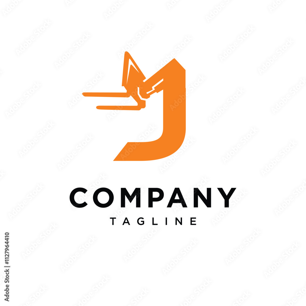 Letter J Forklift Logo Icon Vector Letter J Forklift Logo Icon Vector