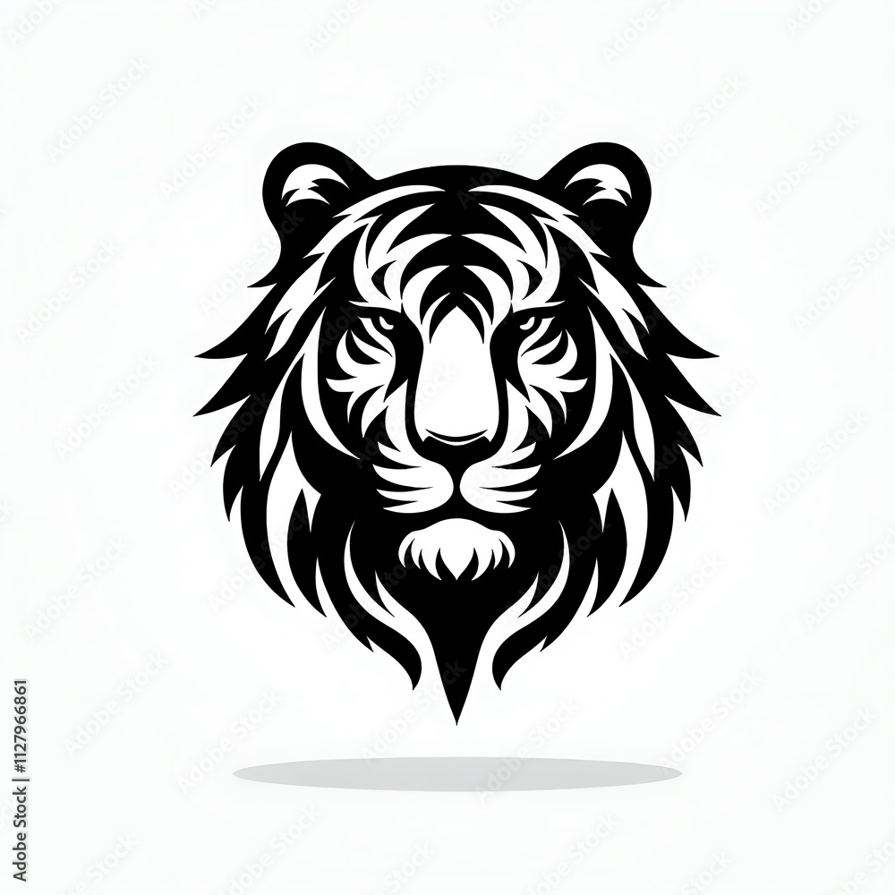 tiger head silhouette, tiger head vector logo, tiger head illustration vector black and White tiger head silhouette, tiger head vector logo, tiger head illustration vector black and White