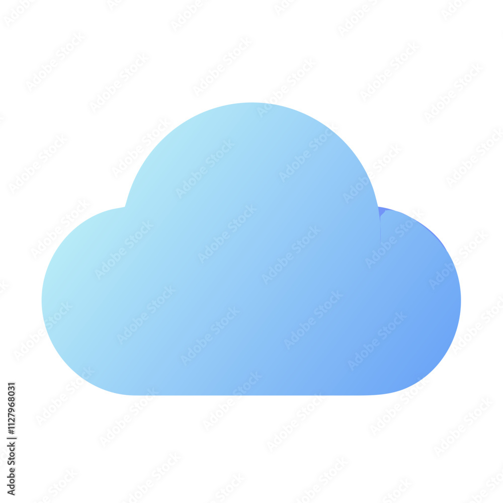 Friendly cloud in cartoon style peacefully floating on a white background, symbolizing a calm and clear day.Vector icon for design sites, blogs and social networks Friendly cloud in cartoon style peacefully floating on a white background, symbolizing a calm and clear day.Vector icon for design sites, blogs and social networks