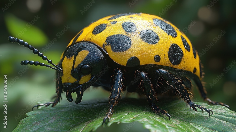 Fototapeta premium Close-up of a ladybug on a leaf.