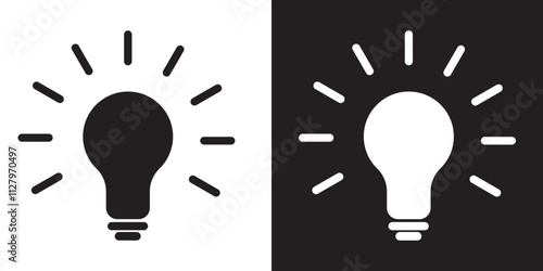 black bulb with checkmark like quick tip icon set. flat stroke linear simple trend modern efficiency logotype design element isolated on white background