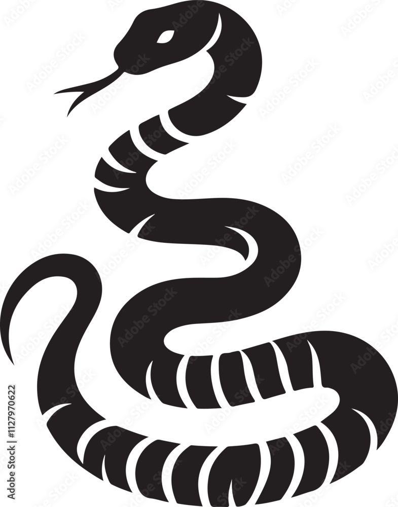 Fototapeta premium Snake silhouette vector art, Snake vector illustration