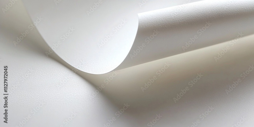 Abstract close-up of a sheet of white paper curved elegantly. Abstract close-up of a sheet of white paper curved elegantly.