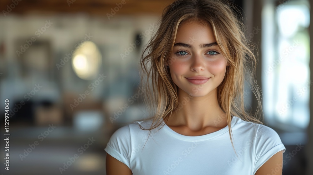Captivating Portrait of a Young Woman with a Joyful Smile Captivating Portrait of a Young Woman with a Joyful Smile