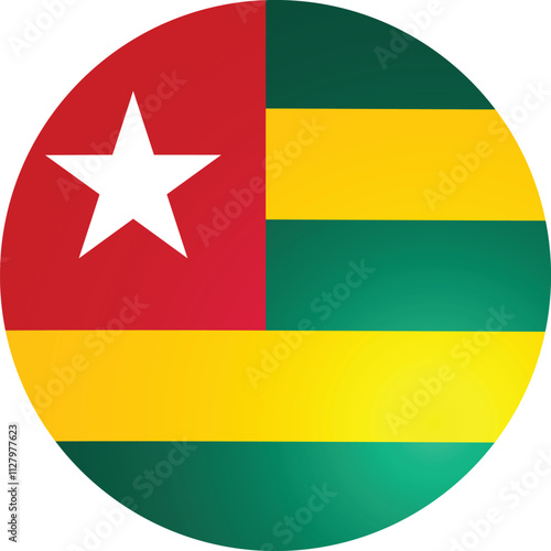 Togo Round Flag Vector