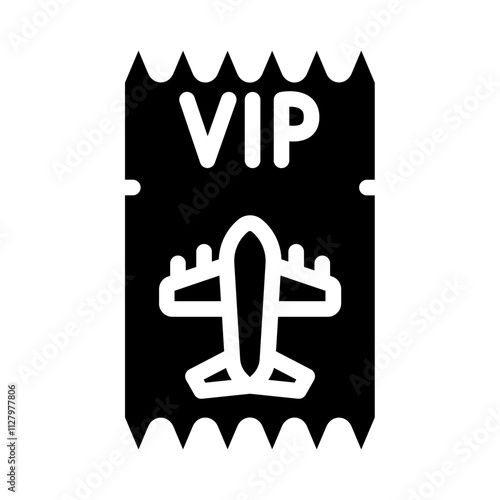Airplane Ticket VIP Solid Icon