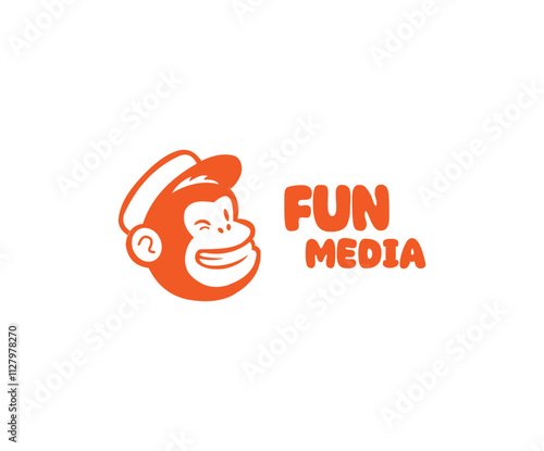 Monkey mascot logo vector. Animal vector illustration. Geek monkey logo. Chimpanzee vector logo design