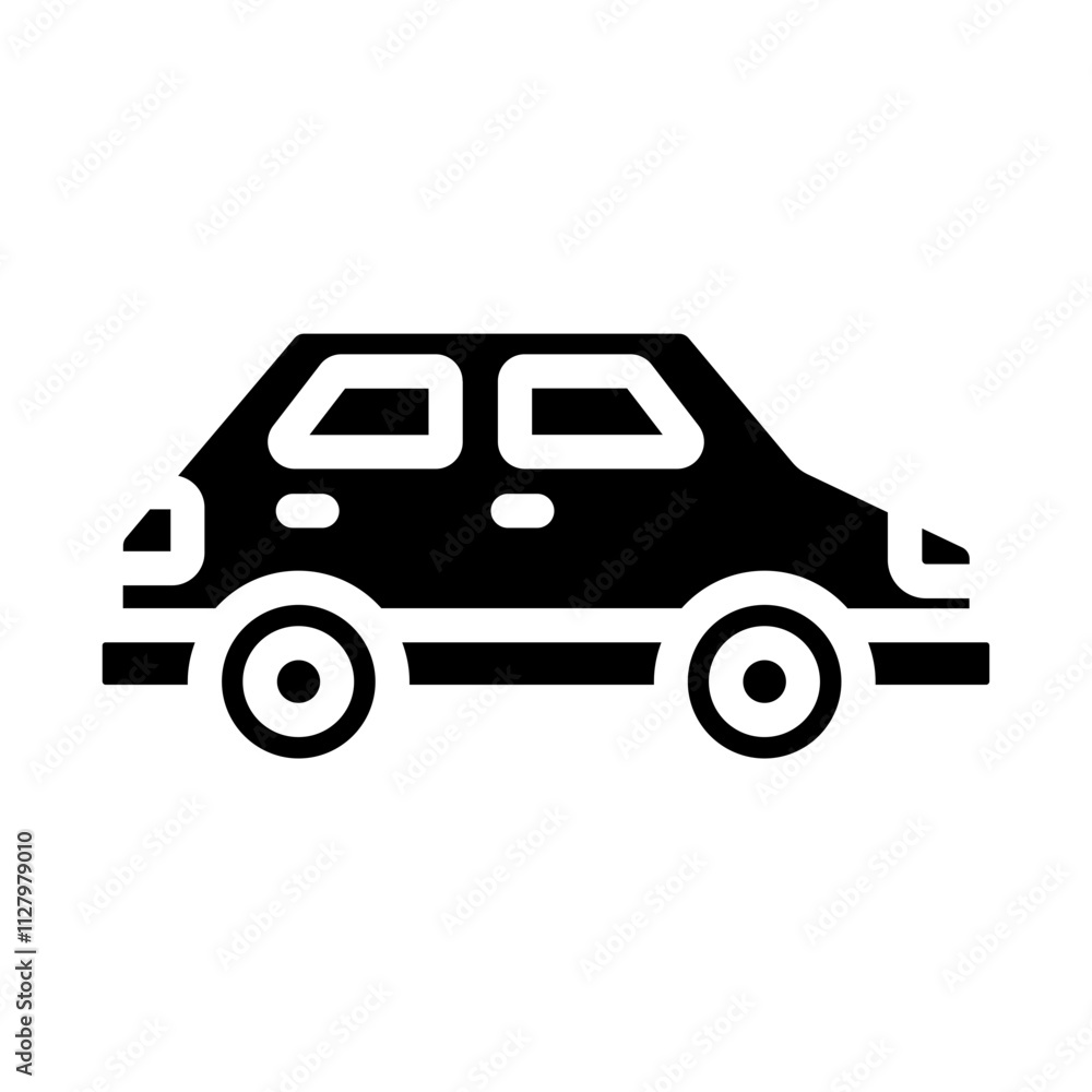 City Car Solid Icon City Car Solid Icon