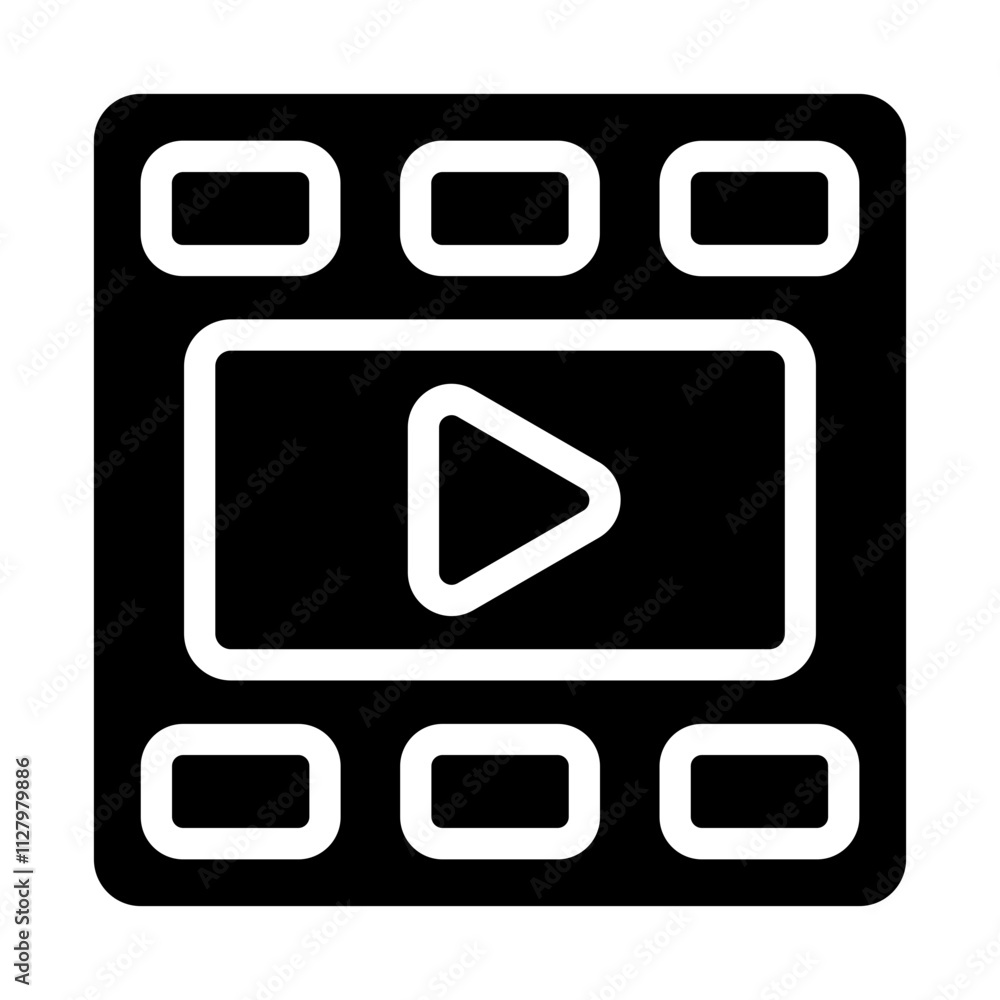Film Strip Solid Icon Film Strip Solid Icon
