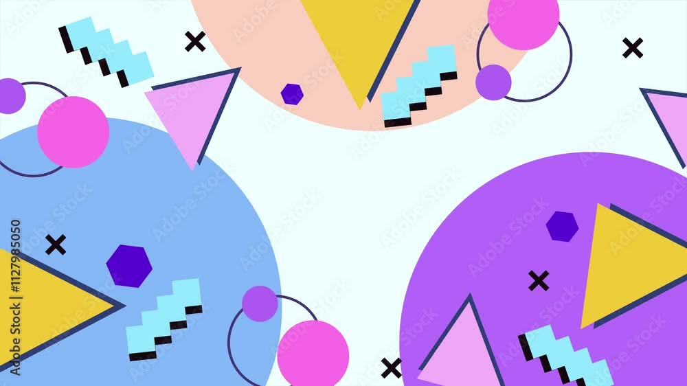 colorful abstract background with geometric shapes and intricate patterns seamless 4k video background motion pop art design colorful abstract background with geometric shapes and intricate patterns seamless 4k video background motion pop art design
